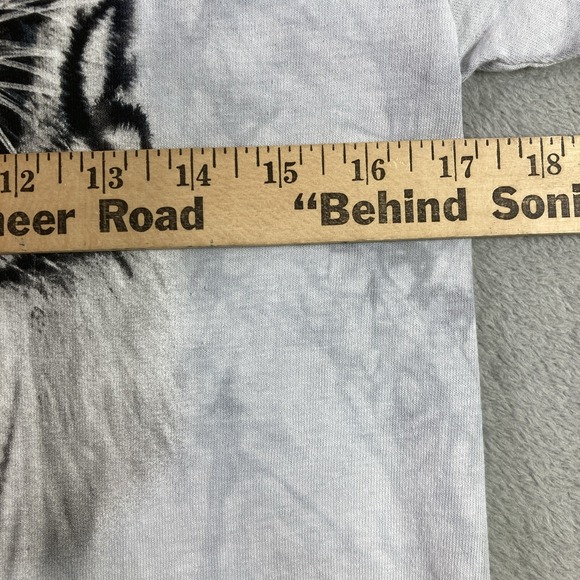 2014 The Mountain White Tiger Shirt Adult Small Gray Tie Dye Graphic Tee SS - Picture 12 of 13